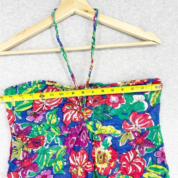 Ocean Club y2k Halter Gauze Tie Beach Coverup Tunic Top Size M/L Lightweight - Picture 2 of 7